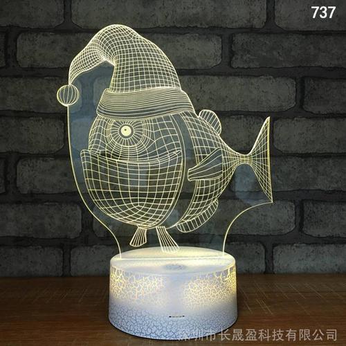 外貿電子產品新奇特圣誕節禮品3d小夜燈usb觸摸感應臺燈一件代發